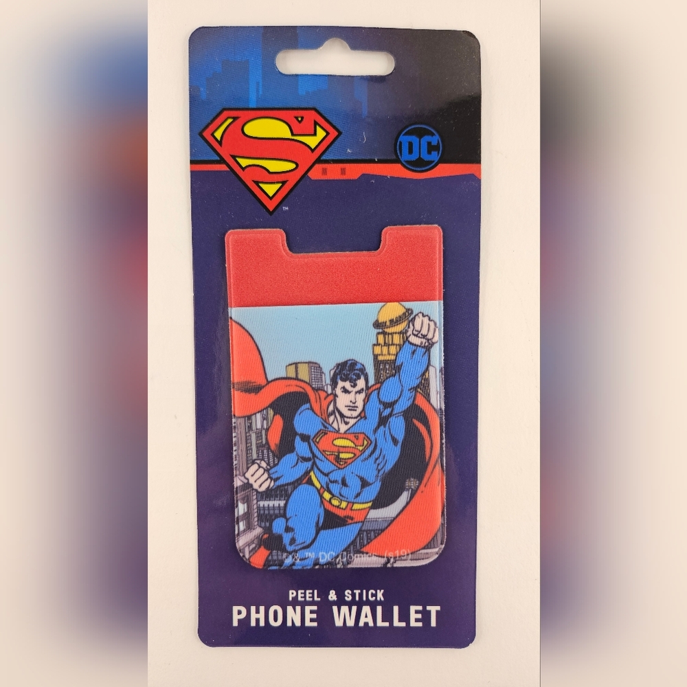 DC Comics Flying SUPERMAN Phone Card Pocket Wallet Holder BUNDLE 2 GET 1 FREE